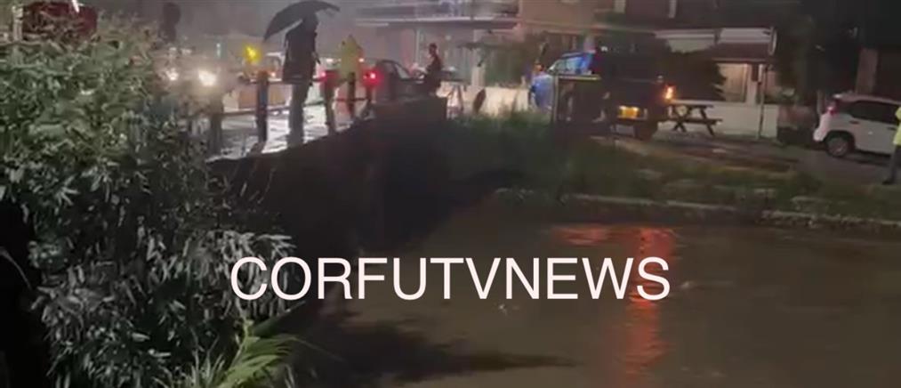 Κέρκυρα - Κακοκαιρία Adel: Μια έγκυος απεγκλωβίστηκε στην περιοχή Ποταμός