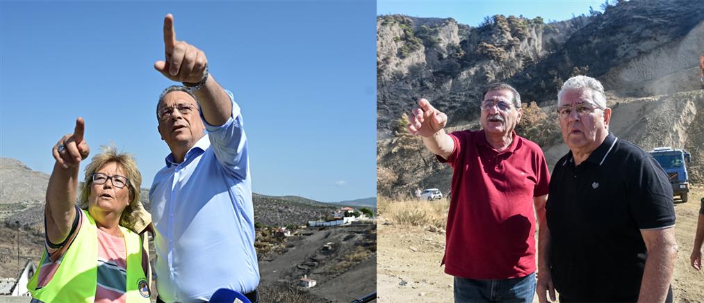 Περιοδεία σε πυρόπληκτες περιοχές πραγματοποιούν Σ. Φάμελος και Δ. Κουτσούμπας