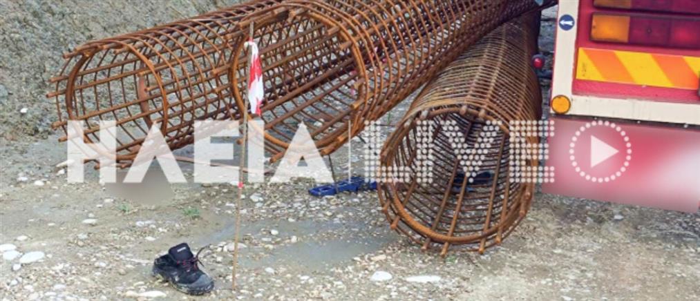 Πύργος: Σοβαρό εργατικό ατύχημα - Στο νοσοκομείο εργάτης που καταπλακώθηκε από σίδερα (εικόνες)