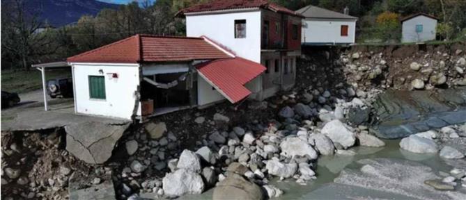 Τζουμέρκα: Κακοκαιρία και ορμητικά νερά προκάλεσαν μερική κατάρευση σπιτιού (εικόνες)